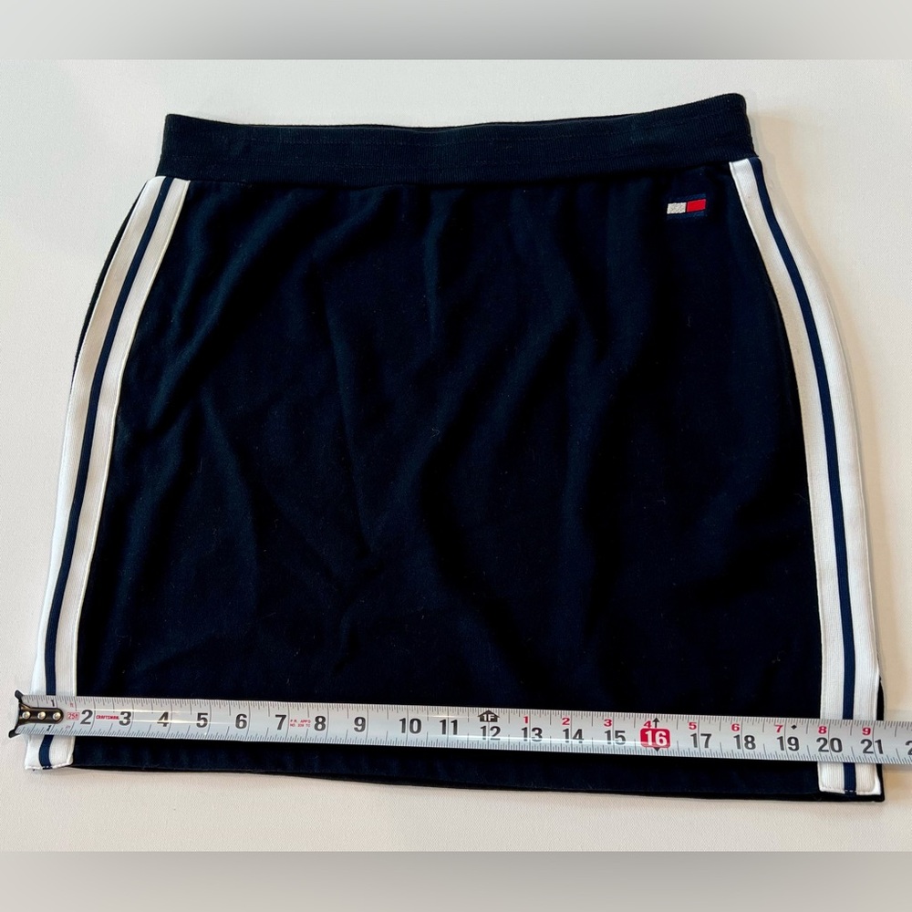 Tommy Hilfiger Sport Women’s French Terry Large Skirt Black White - Picture 3 of 7